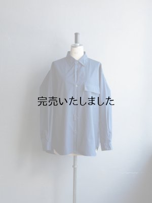 画像4: Still By Hand(スティルバイハンド) 製品染めオーバーサイズレギュラーカラーシャツ インクブルー