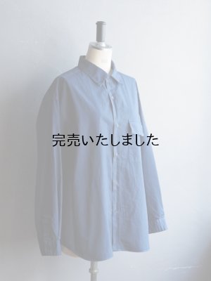画像9: Still By Hand(スティルバイハンド) 製品染めオーバーサイズレギュラーカラーシャツ インクブルー