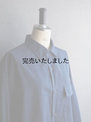 画像10: Still By Hand(スティルバイハンド) 製品染めオーバーサイズレギュラーカラーシャツ インクブルー