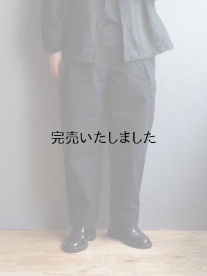 画像4: Still By Hand(スティルバイハンド) ナイロン1タックイージーテーパードパンツ ブラック