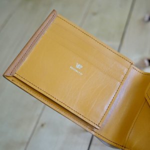画像3: POSTALCO(ポスタルコ) Small Billfold Wallet with Coin Pocket-クロスグレインレザー折り畳み財布 ブラウン