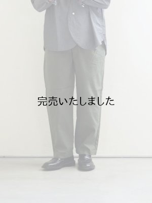 画像1: Still By Hand(スティルバイハンド) コットンダックワイドテーパードパンツ オリーブ