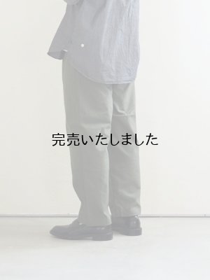 画像2: Still By Hand(スティルバイハンド) コットンダックワイドテーパードパンツ オリーブ