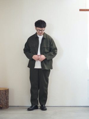 画像27: Still By Hand(スティルバイハンド) ポリエステル製品染めWポケットシャツジャケット ダークオリーブ