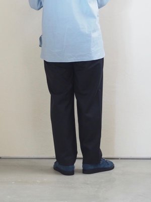 画像6: Still By Hand(スティルバイハンド) スーパー120'sサマーウールイージースラックス ブラックネイビー