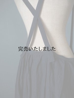 画像9: pub(ピューブ) ウールリネン ダブルツイル サスペンダースカート ブラック