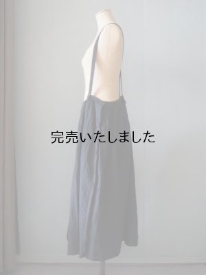 画像5: pub(ピューブ) ウールリネン ダブルツイル サスペンダースカート ブラック