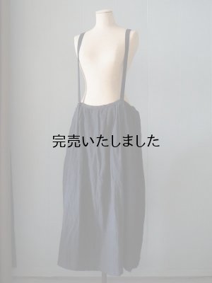 画像7: pub(ピューブ) ウールリネン ダブルツイル サスペンダースカート ブラック