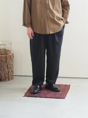 画像1: Still By Hand(スティルバイハンド)ウールジャージーイージーパンツ チャコール