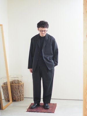 画像17: Still By Hand(スティルバイハンド) 2タックテーパードイージースラックス インクブラック