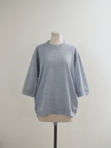 Style Craft Wardrobe(スタイルクラフトワードローブ) T-SWEATER 1/2 ramie 鹿子 TOP GRAY