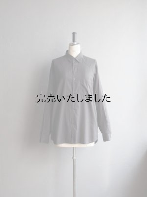 画像4: Still By Hand(スティルバイハンド) コットンシルク製品染レギュラーカラーシャツ チャコール