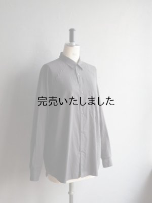 画像7: Still By Hand(スティルバイハンド) コットンシルク製品染レギュラーカラーシャツ チャコール