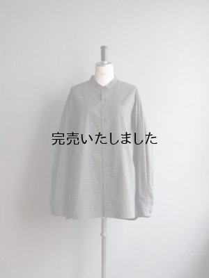 画像7: Still By Hand(スティルバイハンド) オーガニックコットンチェックバンドカラーシャツ インクブラック