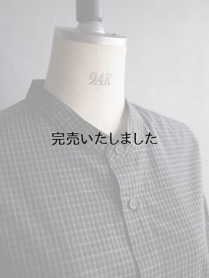 画像10: Still By Hand(スティルバイハンド) オーガニックコットンチェックバンドカラーシャツ インクブラック