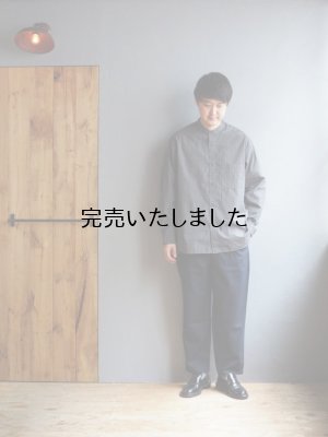 画像19: Still By Hand(スティルバイハンド) オーガニックコットンチェックバンドカラーシャツ インクブラック