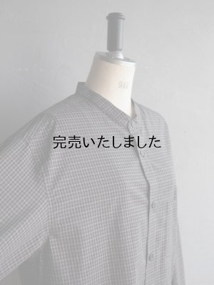 画像11: Still By Hand(スティルバイハンド) オーガニックコットンチェックバンドカラーシャツ インクブラック