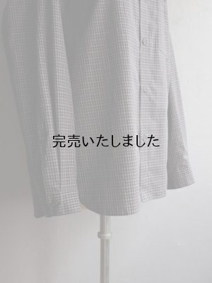 画像12: Still By Hand(スティルバイハンド) オーガニックコットンチェックバンドカラーシャツ インクブラック