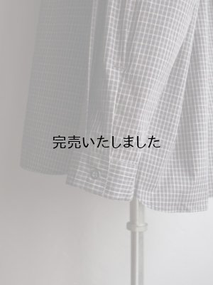 画像14: Still By Hand(スティルバイハンド) オーガニックコットンチェックバンドカラーシャツ インクブラック