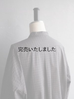 画像16: Still By Hand(スティルバイハンド) オーガニックコットンチェックバンドカラーシャツ インクブラック