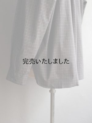 画像17: Still By Hand(スティルバイハンド) オーガニックコットンチェックバンドカラーシャツ インクブラック