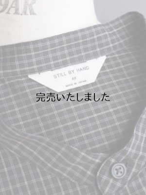 画像18: Still By Hand(スティルバイハンド) オーガニックコットンチェックバンドカラーシャツ インクブラック