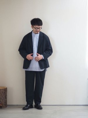 画像17: Still By Hand(スティルバイハンド) コットンラミー プルオーバー バンドカラーシャツ ブルーストライプ