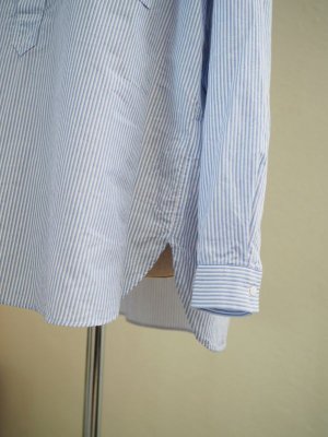 画像11: Still By Hand(スティルバイハンド) コットンラミー プルオーバー バンドカラーシャツ ブルーストライプ