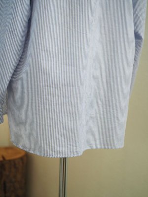 画像14: Still By Hand(スティルバイハンド) コットンラミー プルオーバー バンドカラーシャツ ブルーストライプ