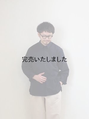 画像4: Still By Hand(スティルバイハンド) コットンリップストッププルオーバーシャツ ブラックネイビー