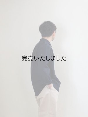 画像5: Still By Hand(スティルバイハンド) コットンリップストッププルオーバーシャツ ブラックネイビー