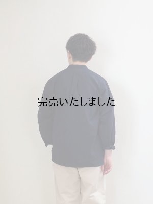画像6: Still By Hand(スティルバイハンド) コットンリップストッププルオーバーシャツ ブラックネイビー