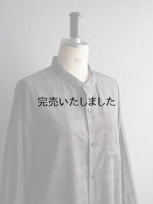 画像7: Still By Hand(スティルバイハンド) バンドカラーチェックシャツ チャコールチェック