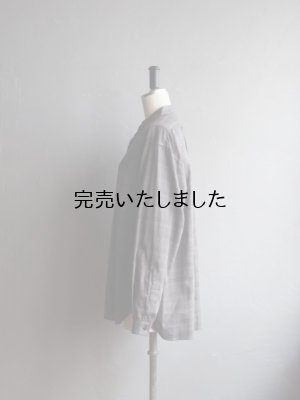 画像5: Still By Hand(スティルバイハンド) バンドカラーチェックシャツ チャコールチェック