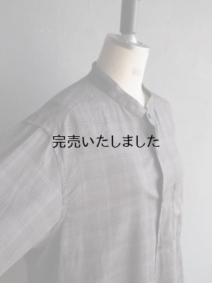 画像9: Still By Hand(スティルバイハンド) バンドカラーチェックシャツ チャコールチェック