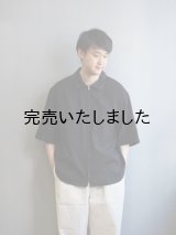 【再入荷】Still By Hand(スティルバイハンド) シルクリネンジップシャツ ブラック