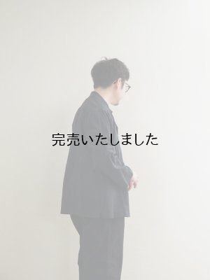 画像2: Still By Hand(スティルバイハンド) コットンシルクオープンカラーシャツ ブラック