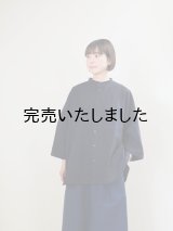 Yarmo(ヤーモ) Oversized Half Sleeve Shirt-オーバーサイズハーフスリーブシャツ-ブラック