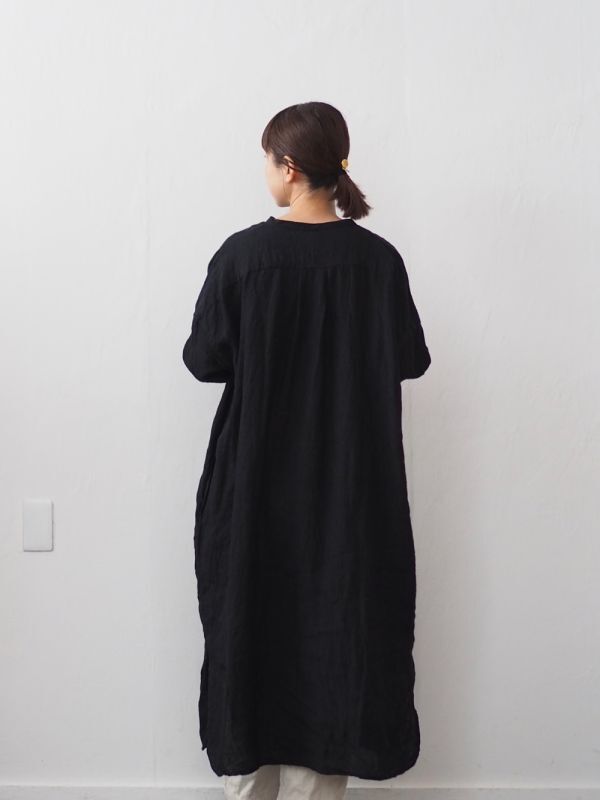 jujudhau(ズーズーダウ) LONG LONG SHIRTS-ロングロングシャツ-リネンブラック