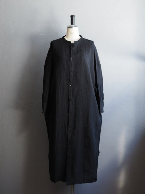 jujudhau(ズーズーダウ) LONG LONG SHIRTS リネンコットンブラック - and ordinary.