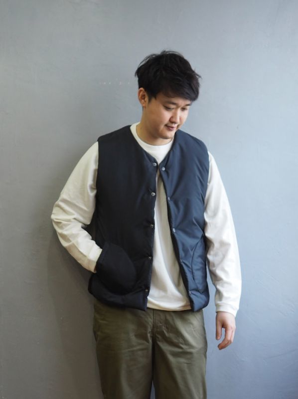 LE TRICOT DE LA MER -WADDED GILET-中綿入りライナーベスト ブラック