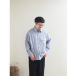 画像: Still By Hand(スティルバイハンド) オーバーサイズストライプシャツ ブルーストライプ