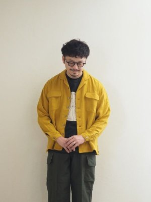 画像1: another 20th century(アナザートゥエンティースセンチュリー) Connery Collar shirts - Linen/Wool サンフラワー