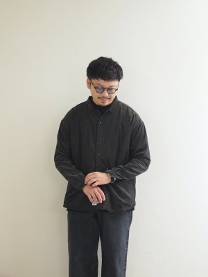 画像1: allinone(オールインワン) SMOCK GROWTH shirts-21w corduroy チャコール