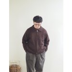 画像: Still By Hand(スティルバイハンド) ニットブルゾン メランジブラウン