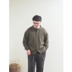 画像: Still By Hand(スティルバイハンド) ウールモヘアポロカラーカーディガン オリーブ