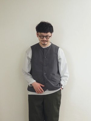 画像1: ARAN(アラン) ナイロンリップ ライナーベスト チャコール