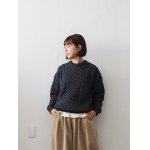 画像: aran woollen mills（アランウーレンミルズ) ケーブル編みニット- ネイビーグレー