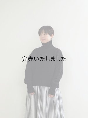 画像1: ASEEDONCLOUD(アシードンクラウド) Cable sweater ブラック