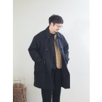 画像: Still By Hand(スティルバイハンド)パラフィンコットンパデットダッフルコート ブラック